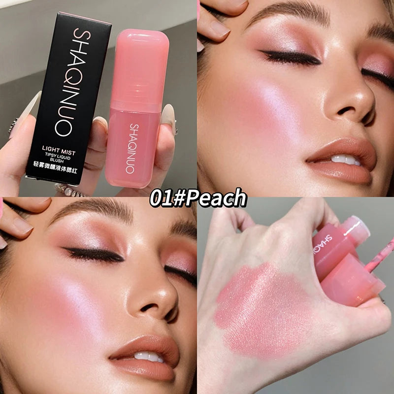 Soft Matte Liquid Blush SHAQINUO Makeup Waterproof Brighten Natural Rouge Peach Pink Violet Jelly Blusher Face Makeup Cosmetics