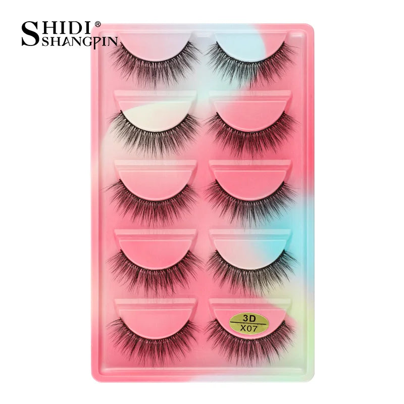 3/5 Pairs Hot Sale Natural Long 3D Mink Lashes Soft Short Faux Cils Handmade Fake Lashes Makeup Tool Eyelash Extension Maquiagem