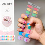 Leopard Semi-Cured Gel Nail Strips Simple Transparent Color Adhesive Long Lasting Gel Nail Stickers Harden In UV Lamp Need