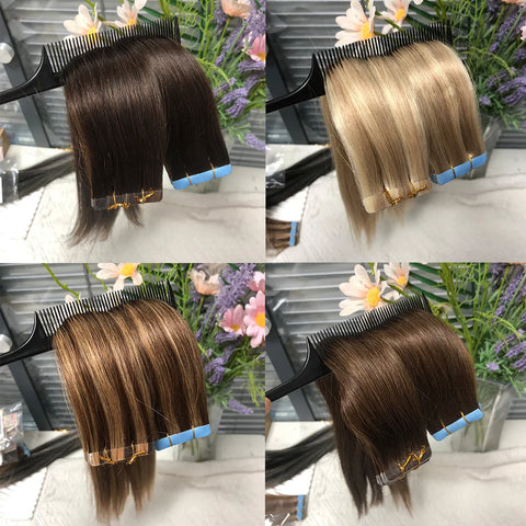 Natural  Tape in Hair Extensions Human Hair Straight Natural Black  Seamless PU Skin Weft Tape Ins Hair Extension 20PCS/Pack