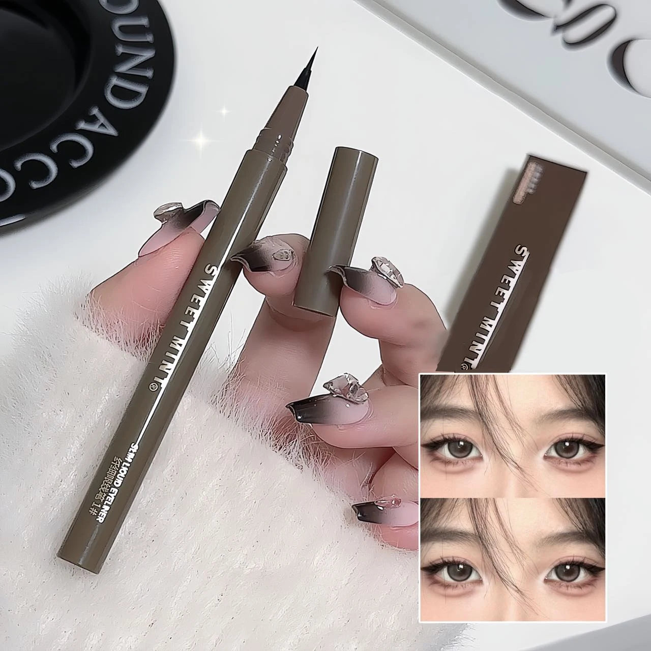 Waterproof Liquid Eyeliner Eyebrow Easy To Color Sweat-proof Eyebrow Pen 0.05MM Ultra Thin Head Eye Liner Eyelash Eye Makeup