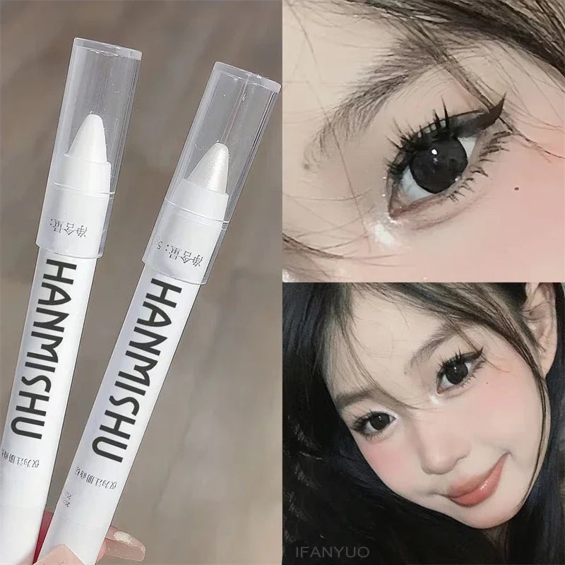 Shimmering Highlight Stick Pearlescent Matte Eyeshadow Stick Glitter White Eyeliner Lying Silkworm Pen Silver Highlighter Pen