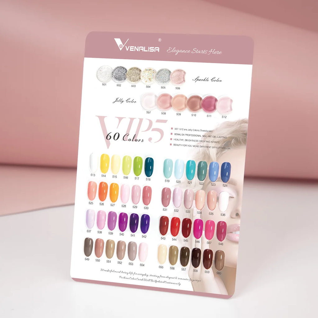 Venalisa VIP5 Nail Gel Polish HEMA/TPO FREE Full Coverage Beautiful Semi Permanent Soak Off UV LED Gel Nail Polish Gel Lacquer