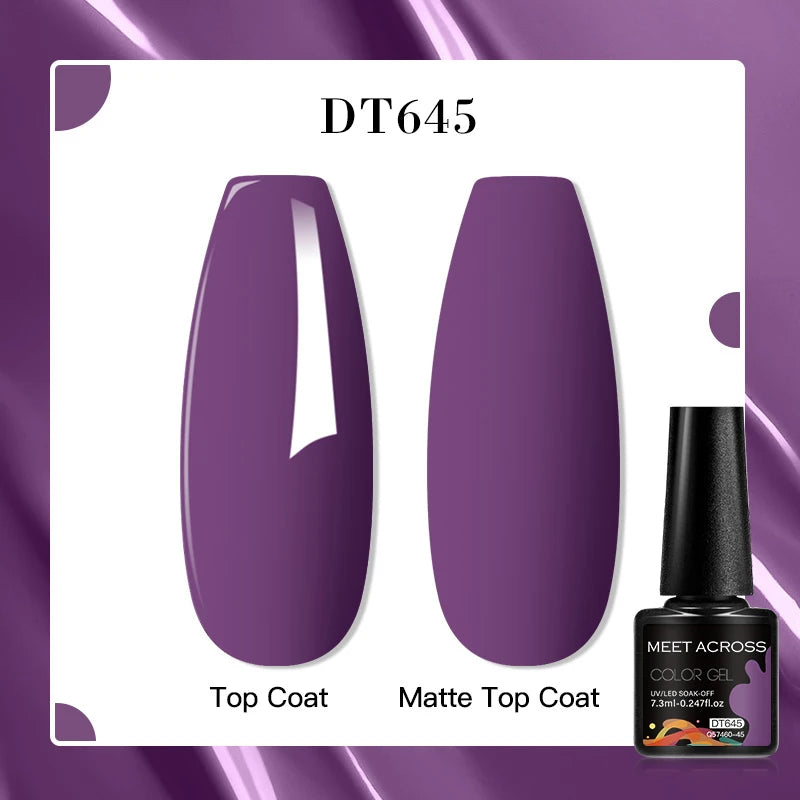MEET ACROSS 8 Colors Mirror Gel Nail Polish Long-lasting Quick-drying Metallic Gold Silver Red Semi Permanent Varnish Nail Art