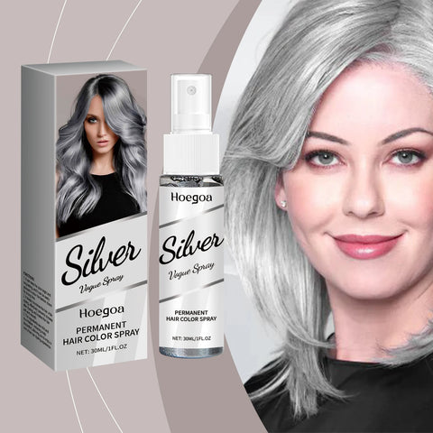 Silver Gray Hair Color Spray - Temporary Washable Hair Dye With Plant Extracts For Fashionable Looks & Nourished Hair