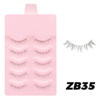 DINGSEN Fake Eyelash Anime Lashes 5 Pairs Little Devil Eyelashes Natural Daily Makeup Manga Eyelashes Clear Band Eyelashes