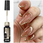 LILYCUTE 5ML Metallic Painting Liner Gel Nail Polish Super Bright Gold Silver Mirror Drawing Gel Semi Permanent Line French Nail