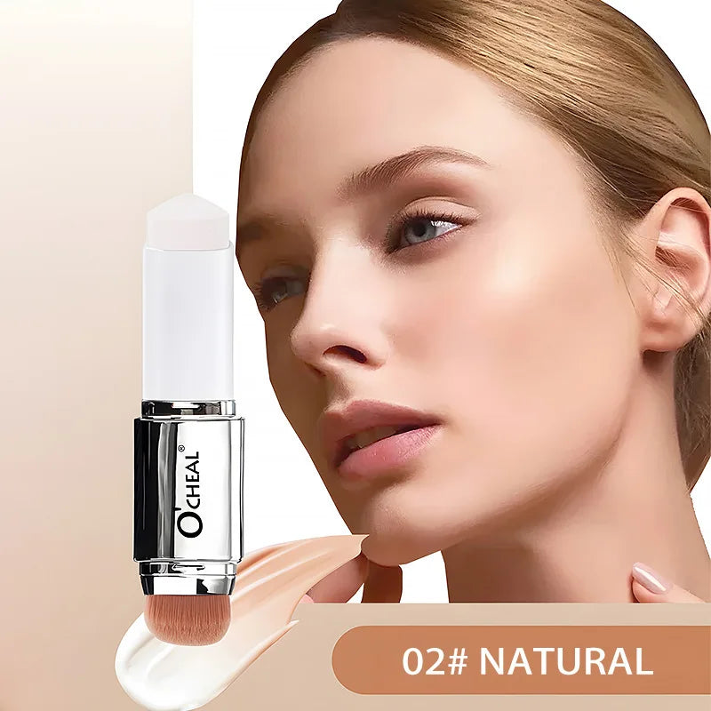 2-in-1 Temperature Changing Foundation Stick Facial Coverage Blemishes Pores Double-Headed Face Matte Foundation Cream Makeup