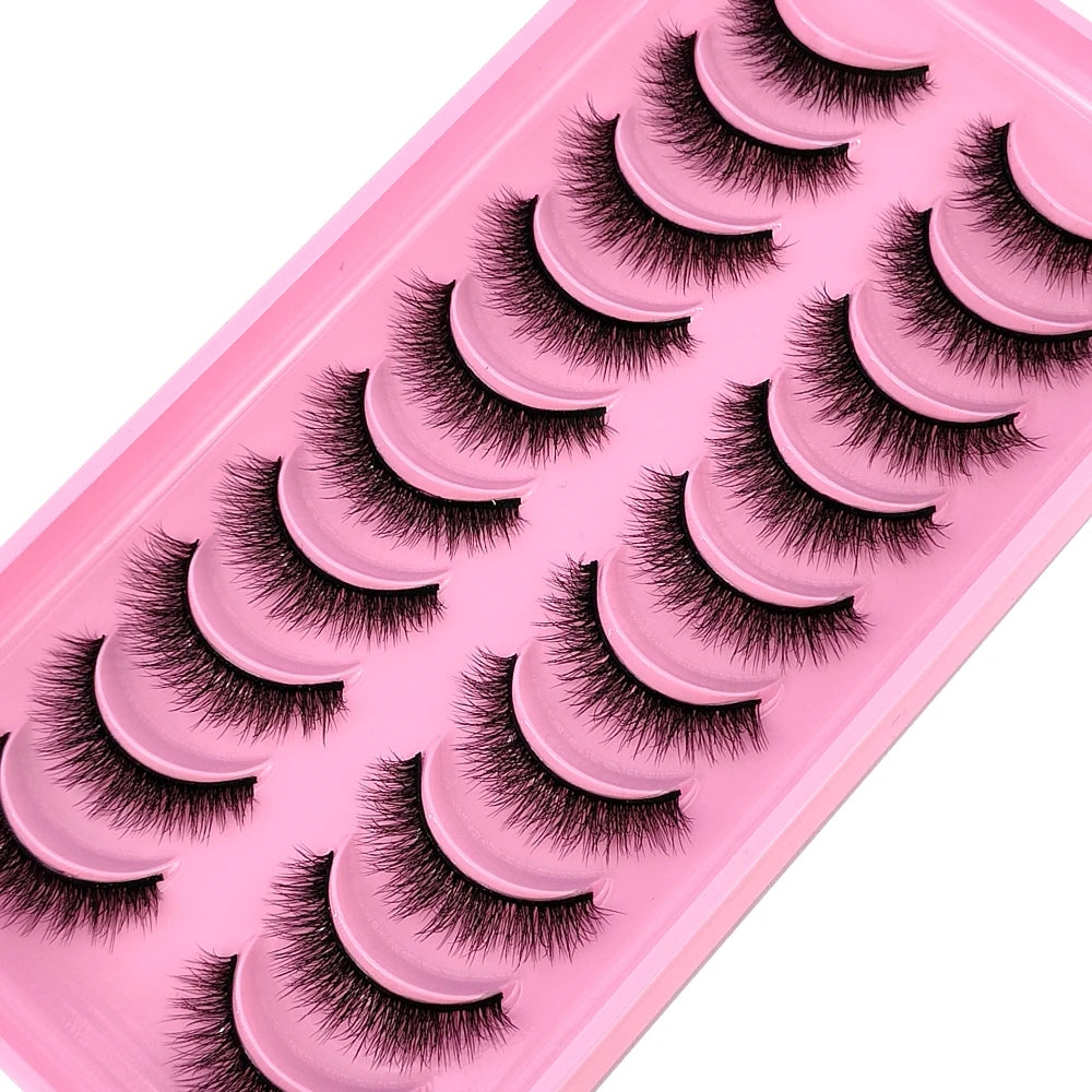 10 pairs of Russian striped eyelashes fluffy artificial mink eyelashes 3D fake eyelashes Russian curly eyelashes fake eyelashes