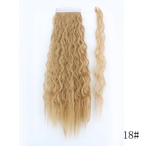 LISI GIRL Synthetic Hair 22''34'' Long Straight Ponytail Wrap Around Ponytail Clip in Hair Extensions Black Hairpiece Headwear