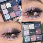 DIKALU New Utopia Moon Eye Shadow Tray Beads Matte Fine Flash Cold Tone Blue Purple Nine Palace Grid to Brighten the Sleeping Si