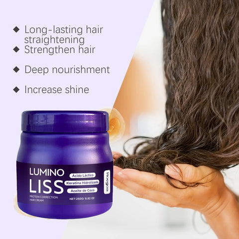 Protein Straightening Cream Prevent Frizzy Breakage Strengthen Elasticity Nourish Improve Hair Gloss Protein Straightening Cream
