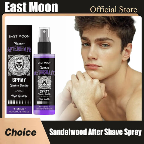 East Moon Sandalwood Aftershave Nourish Oil Spray Deep Moisturizing Hydrate Groomed Repair Dry Soothing Damaged Beard Care Serum