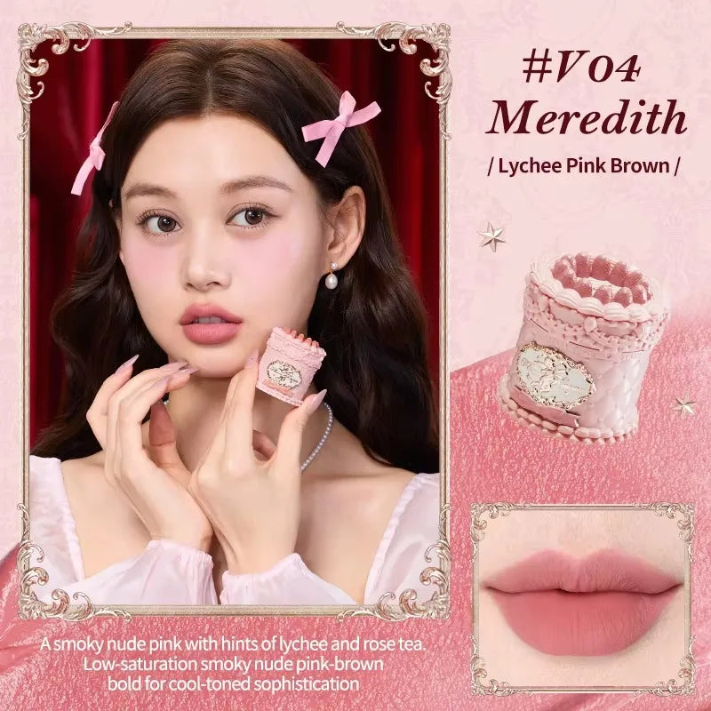 Flowerknows Strawberry Cupid Lipstick Cake Matte Velvet Lipgloss Lip Mud Makeup Korean Flower Know Lip Cream For Girls&Women