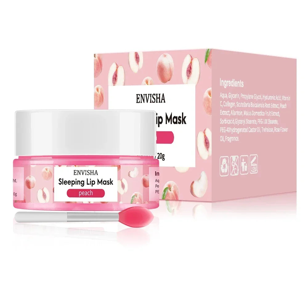 ENVISHA Coconut Lip Sleep Mask Night Sleeping Maintenance Moisturizing Fade Lines Nourishing Balm Skin Care Beauty Health 20g