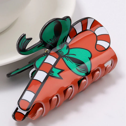 1 pc cute cartoon print Christmas seriesgrab clip hair clip hair clip hair clip hairornament on the back of the head