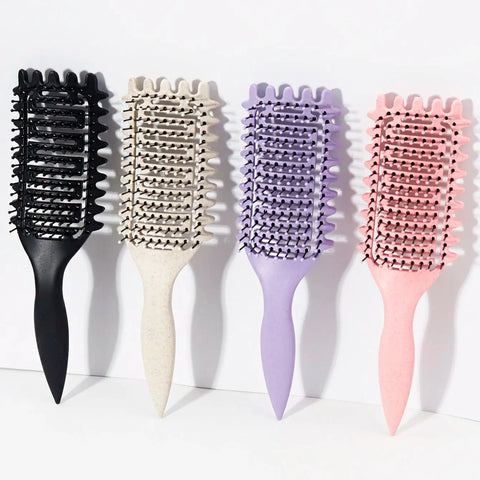 1pc curly hair styling brush - with nylon bristles and ABS handle, suitable for all hairstyles, available in multiple colors