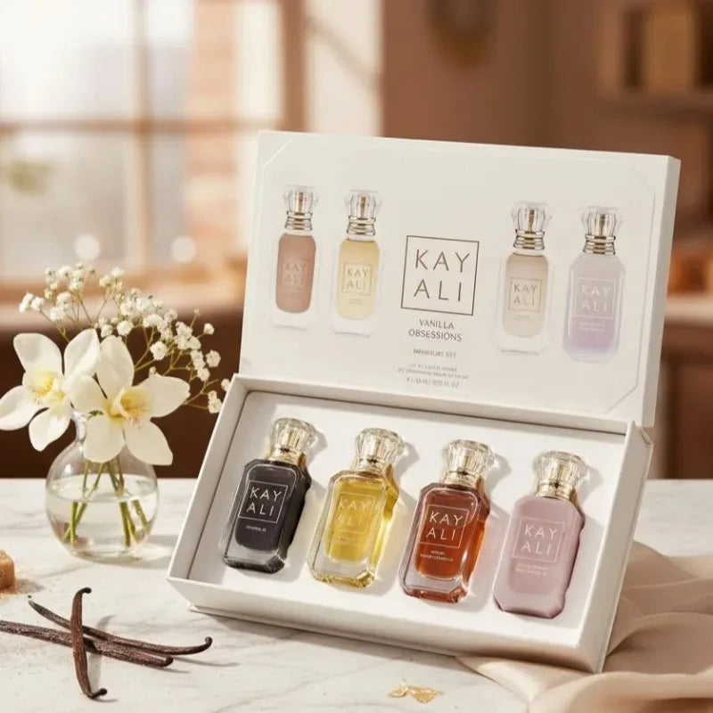 KAYALI 4x10ml Unisex Eau De Parfum Set Long Lasting Floral Fruity Musk Vanilla Royale Mini Travel Perfume Collection