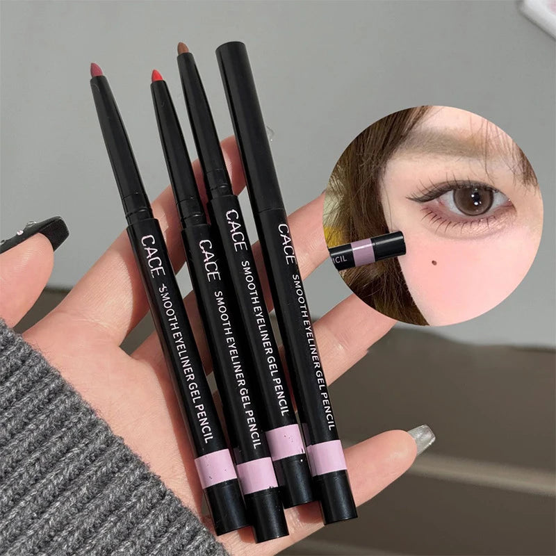 Wine Red Brown Eyeliner Gel Pencil Waterproof Long-lasting Ultra-Fine Matte Brown Eye Liner Pen Easy Wear Eyes Makeup Cosmetics