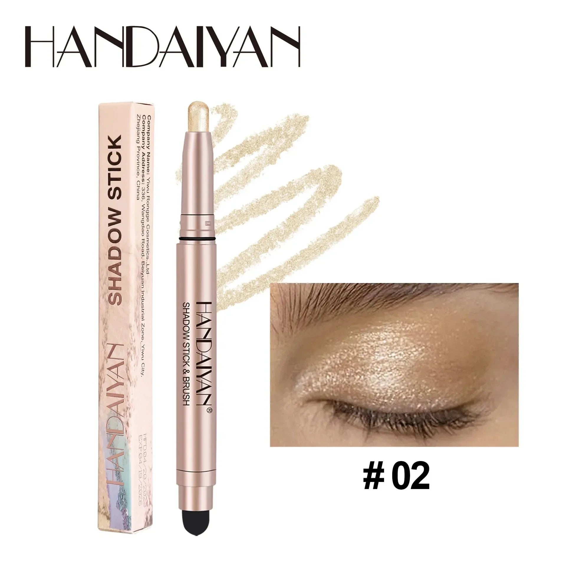 Smoky Dark Black Eyeshadow Pencil Stick Waterproof Pearlescent Matte Metallic Glitter Eye Shadow Highlighter Pen Make Up Tool