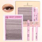 Eyelash Clusters Kit Reusable Soft Eyelash Extension With Bond&Seal Lash Tweezers Glue Remover Full Makeup Tool