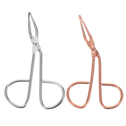 2Pcs Stainless Steel Eyebrow Tweezers Scissor Handle Slant Tip for Eyebrow Shaping Eyelash Curling Precision Grooming Beauty