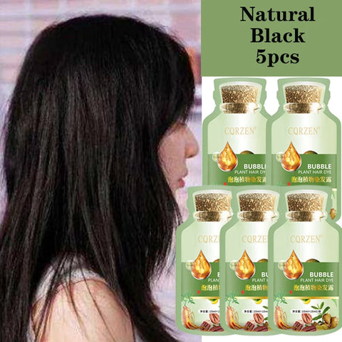 Pure Natural Herbal Hair Dye Shampoo Change Hair Color Cover Gray Hair White Hair Treatment Bubble Plant Hair Dye Hair Care