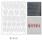 5 Sheets French Cheese Nail Stickers Decoration Self-Adhesive Hollow Lace Nail Art Decals Butterfly Star Shape DIY Nail Art Tool
