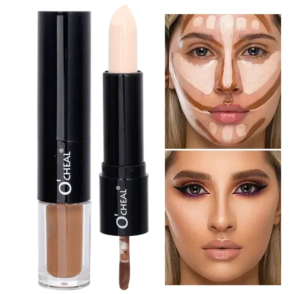 Waterproof Double-end Contouring Bronzer Stick Lasting Natural Matte Concealer Highlighter Pencil Corrector Skin Tone Pen Makeup
