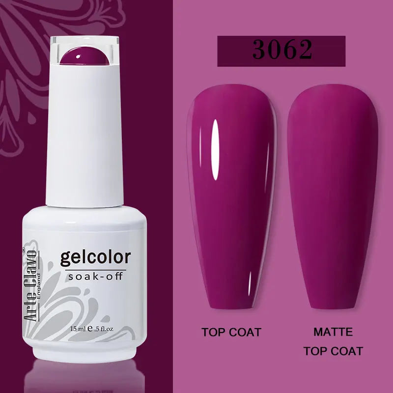 Arte Clavo Transparent Nude Pink Color Jelly Gel Nail Polish Semi Permanent 15ml Top Coat Soak Off UVLED Varnish Nail Art Design