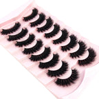 HBZGTLAD 5/8 Pairs of Natural Russian Striped Mink Lashes 3D False Lashes Volume Wavy False Lashes Eyelash Extensions Makeup