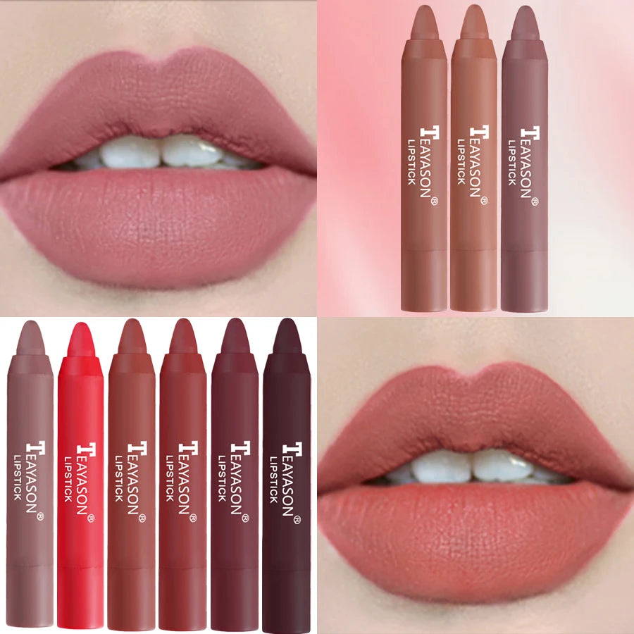 Matte lipstick for easy application, smudge-proof, daily moisturizing, lipstick, holiday gift, light makeup, lip pen, lipliner,
