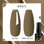 MEET ACROSS 8 Colors Mirror Gel Nail Polish Long-lasting Quick-drying Metallic Gold Silver Red Semi Permanent Varnish Nail Art