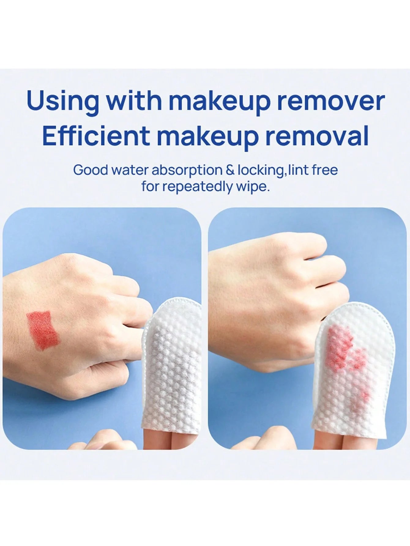 30Pcs/50Pcs/100Pcs Disposable Finger-Glove Type Makeup Remover Cotton Pads, U-Shaped Non-Woven Fabric, Double-Sided Pocket-Style, Soft and Lint-Free, Effective Makeup Removal