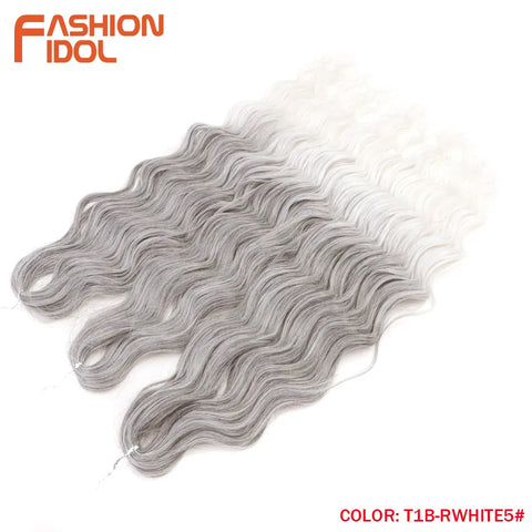 Anna Hair Synthetic Loose Deep Wave Braiding Hair Extensions 24 Inch Water Wave Braid Hair Ombre Blonde Twist Crochet Curly Hair