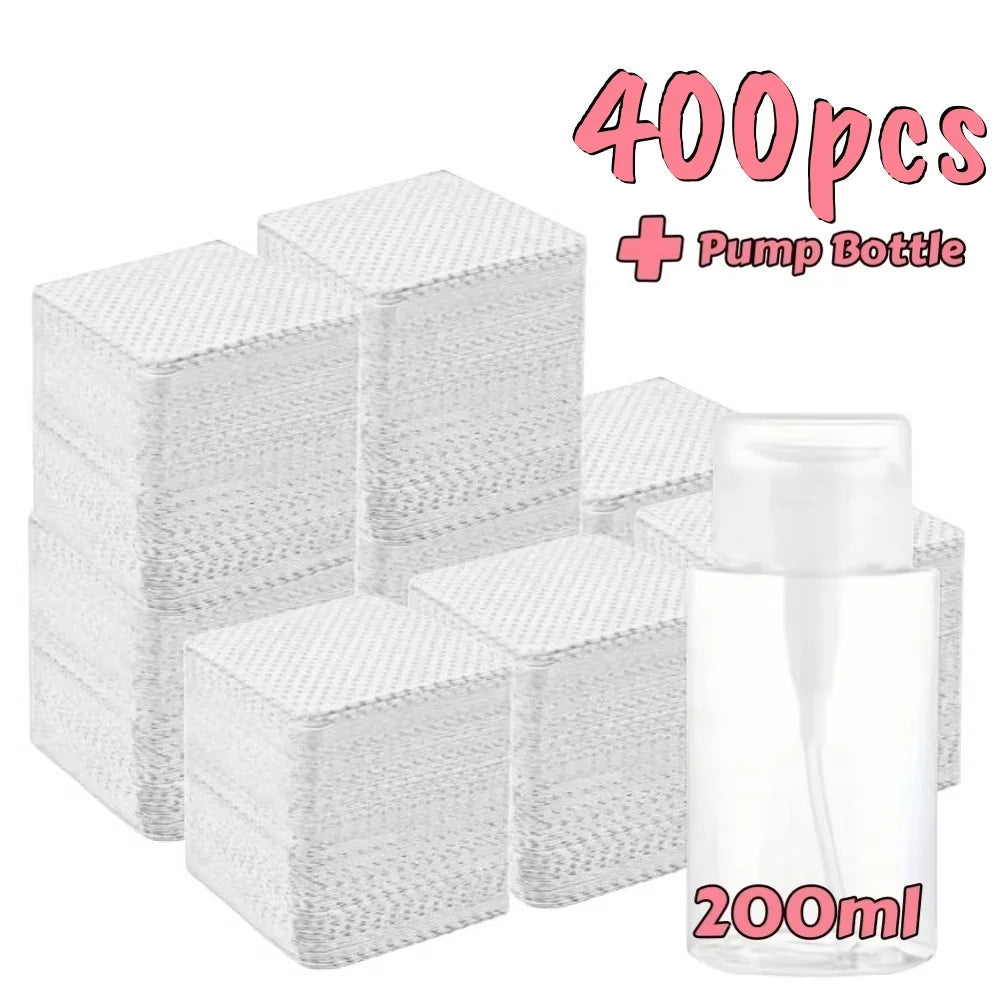 20-600pcs Lint-Free Nail Wipes Gel Cleansing Tissues Aluminum-Free Nail Polish Remover Pads for Nail Beauty Cleaning Care Tool