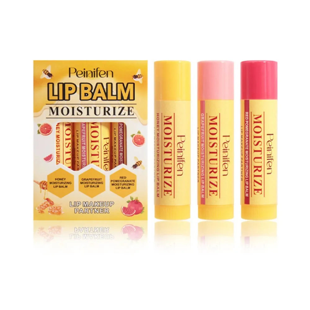 Multi Fruit Flavors Moisturizing Hydrating Base Lip Balm Set Makeup Lip Care Daily Care Balm Valentine's Day gift