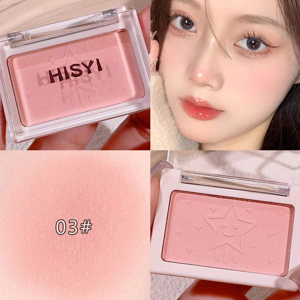 Smart, clear, monochrome blush matte, natural whitening, brightening cheeks, purple nude makeup, fine flash rouge