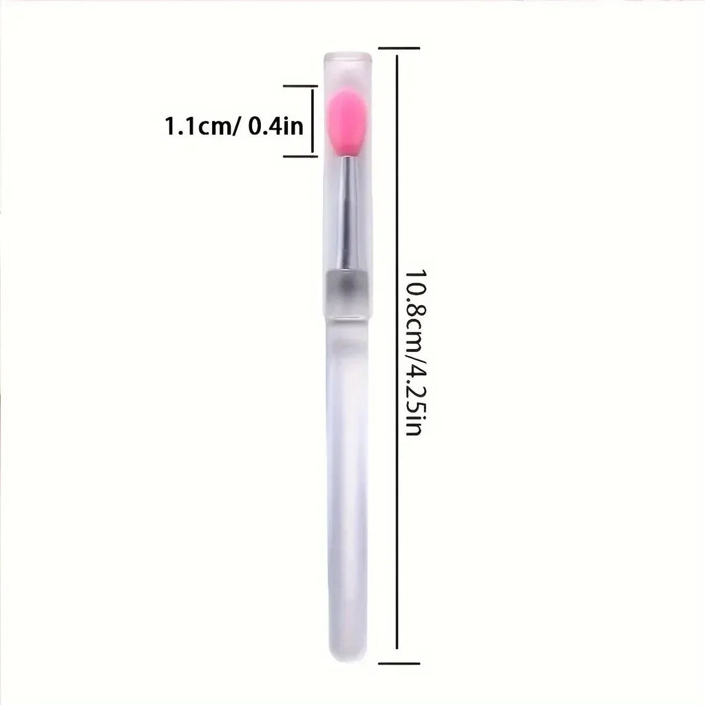 8PCS Makeup Beauty Brushes for Eyeshadow Silicone Lip Brush with Lid Easy and Efficient Lipstick Cream and Lip Gloss Applicator