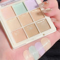 9-Color Flawless Concealer Palette - Waterproof, Sweatproof, Full Coverage - Corrects Spots, Acne, Dark Circles, Tear Grooves -