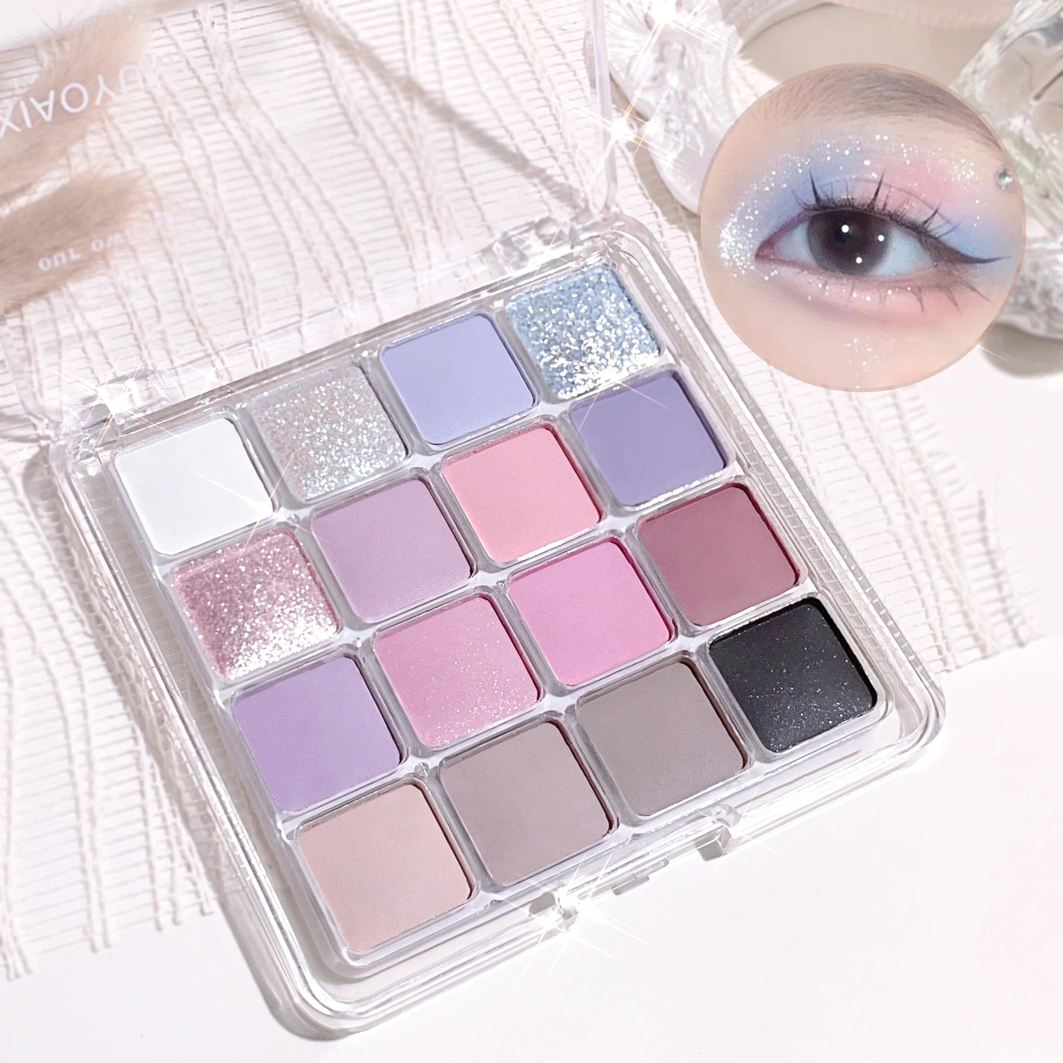 XIAOYUMI 16-Color Sunset Contour & Highlighter Palette – Waterproof, Long-Lasting, Eye & Face Makeup, Unisex, Certified