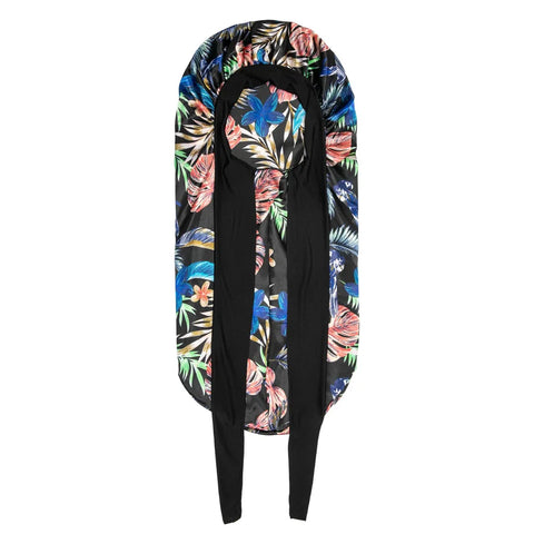 Extra Large Hair Long Silk Bonnet Cap With Elastic Satin Hair Band Comfortable Head Cover Night Sleep Hat For Sleeping Shower