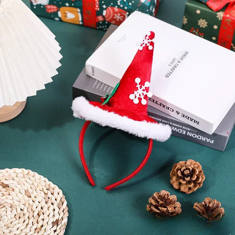 Christmas Headbands Xmas Tree Santa Hat Hair Band 2024 Christmas Decorations for Home Girls Women 2025 New Year Gifts navidad