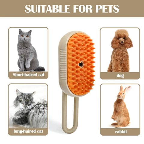 Steam Brush Cat Brush Cats Vaporizer Pet Hair Brush Remover Pets Cleaning Steamy Spray Massage Comb 3in1 Grooming Supplies