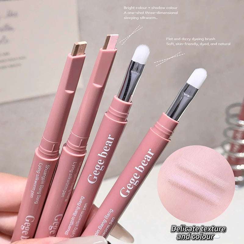 Bicolor Under Eye Pencil 2 In 1 Brightening Highlighter Nude Pink Shadow Stick Aegyo Sal Lying Silkworm Eeyshadow Lash Makeup