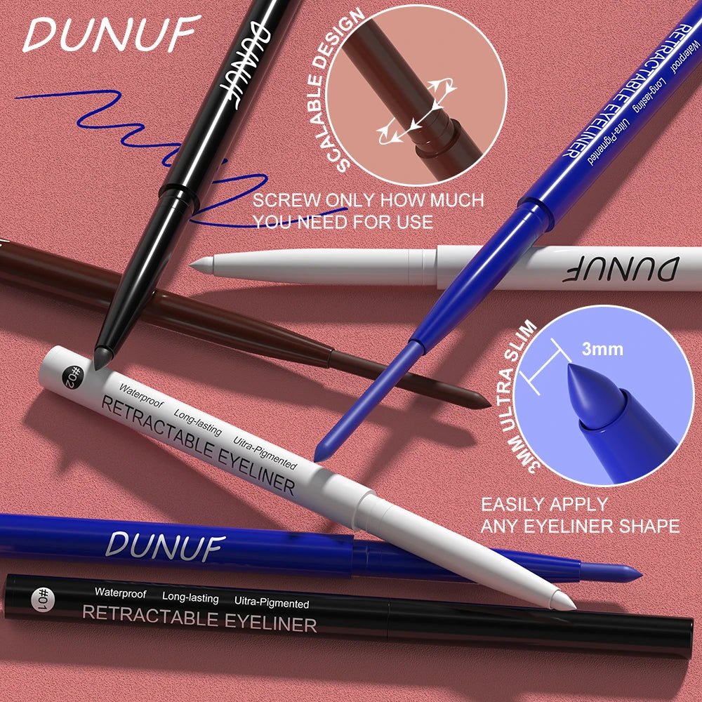 Waterproof Matte Blue Eyeliner Gel Pencil Ultra-fine Smooth Quick Dry Non-Smudge Easy Wear Black Brown White Eyeliner Pen Makeup