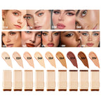2-in-1 Concealer Eraser Dual-Head Foundation Stick with Brush Head Nine Colors European and American Waterproof Non-Caking Solid Foundation Cream 15G/Stick - 1 Stick