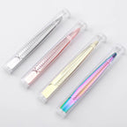 Lash Applicator Eyebrow Tweezer  Multifunctal Eyelash Clip Beard Hair Remove Stainless Steel Makeup Tools Slanted Flat Tip