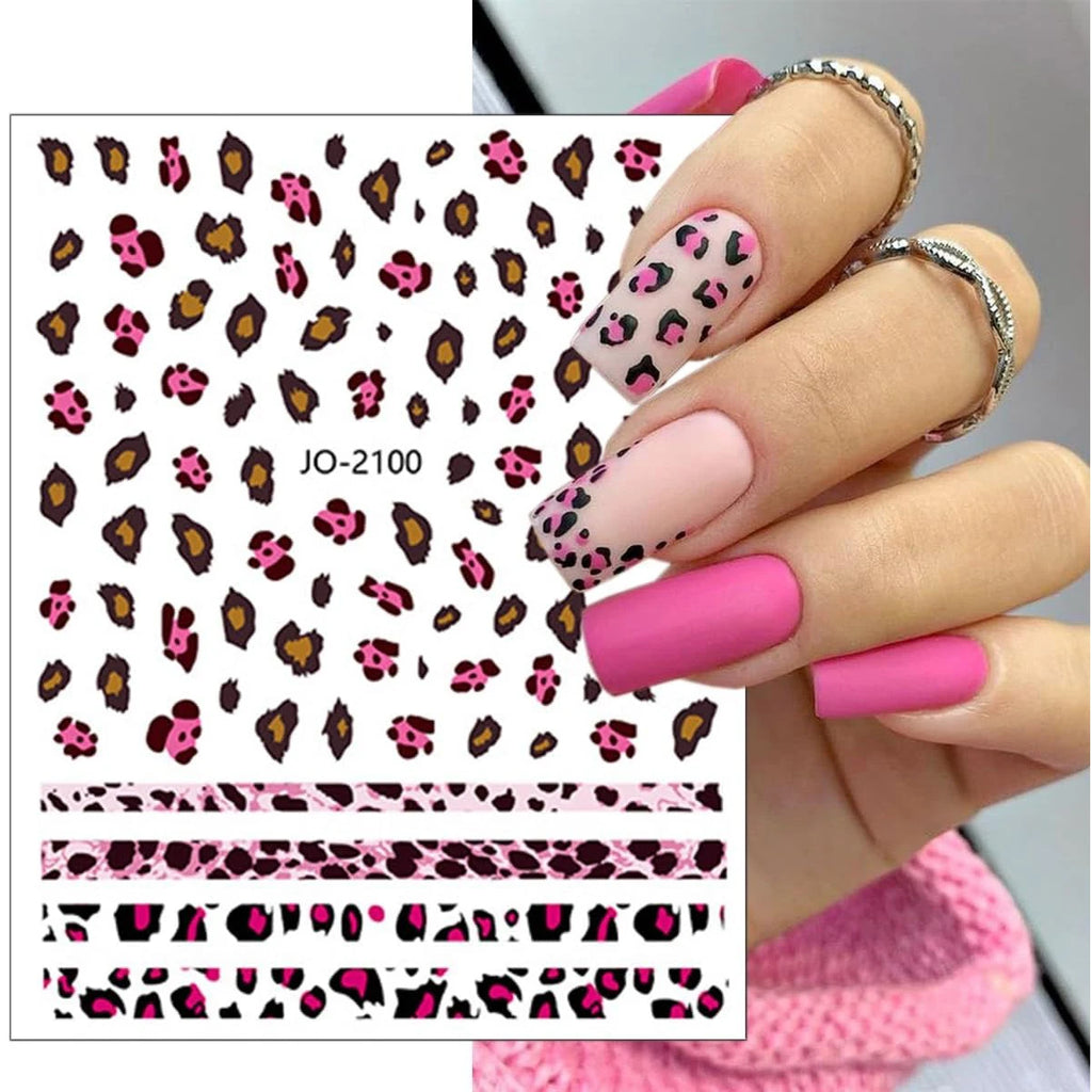 3/6/12 Sheets Leopard Nail Art Stickers Set – Self-Adhesive Animal Nail Decals for DIY Manicure, Cheetah Paw Nail Decorations