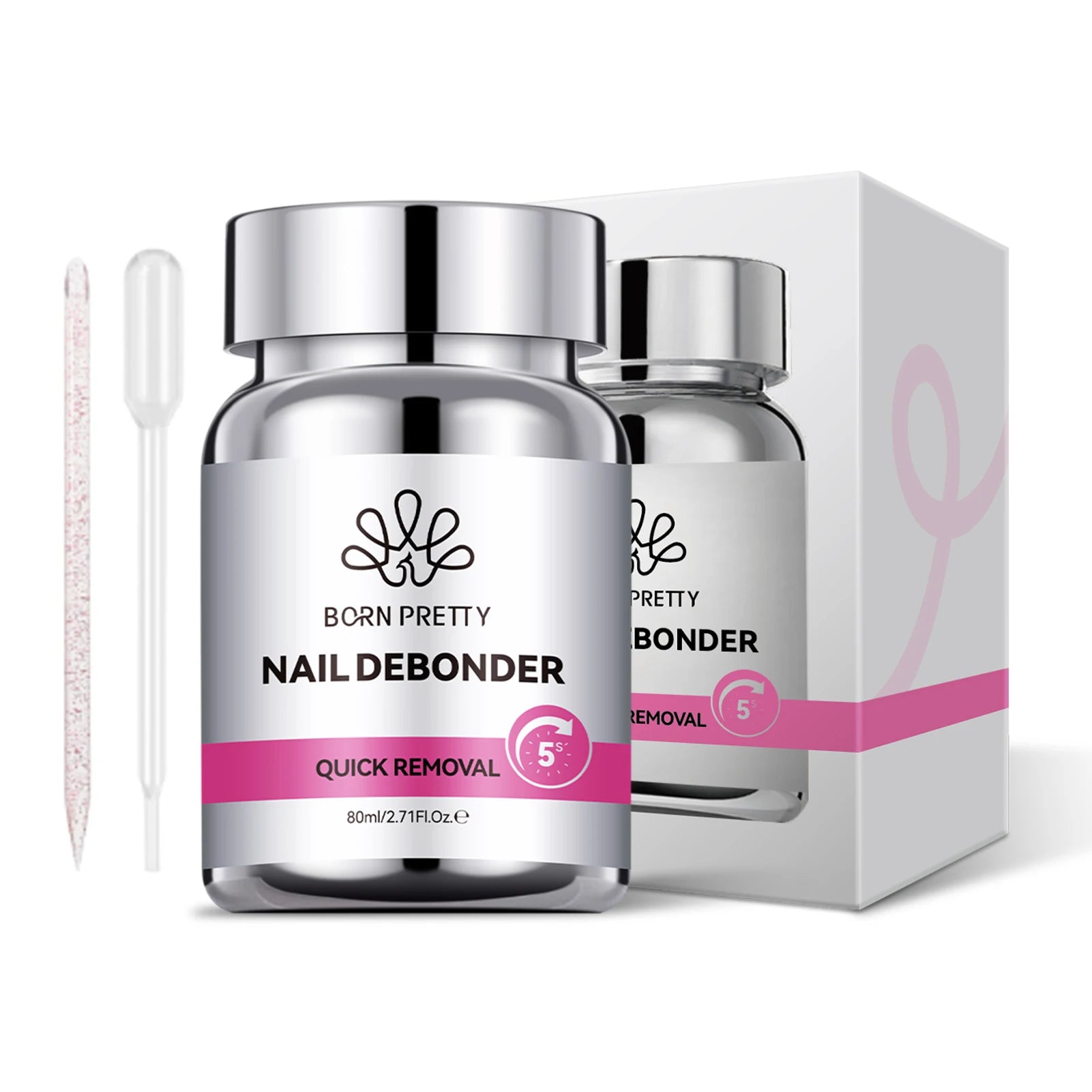 BORN PRETTY 80ml Press-On Nail Debonder 5S Quick Remover False Nail Tips Debonder Removing Glue Faster Dissolve Liquid Manicure